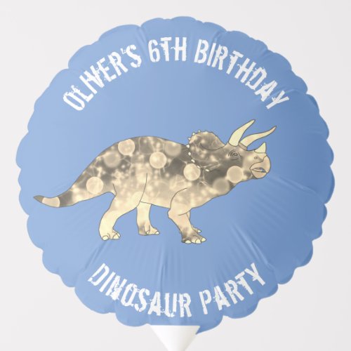 Dinosaur Birthday Party Blue Personalized  Balloon
