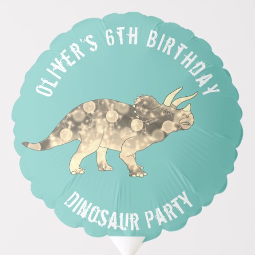 Dinosaur Birthday Party Boys Name Balloon