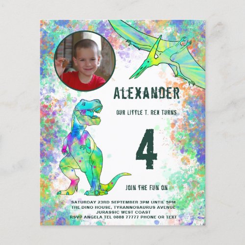 Dinosaur Birthday Party Budget Flyer