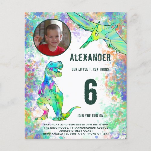 Dinosaur Birthday Party Budget Flyer