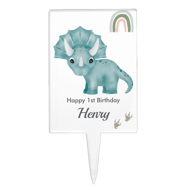 Dinosaur Birthday Party Cake Topper (Front)