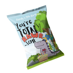 Dinosaur Birthday Party Chip Bag Wrappers Favors Notepad