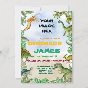 Dinosaur Birthday Party Customizable Invitation