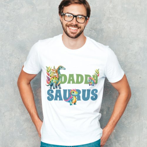 Dinosaur Birthday Party Cute Daddy Saurus Father T_Shirt