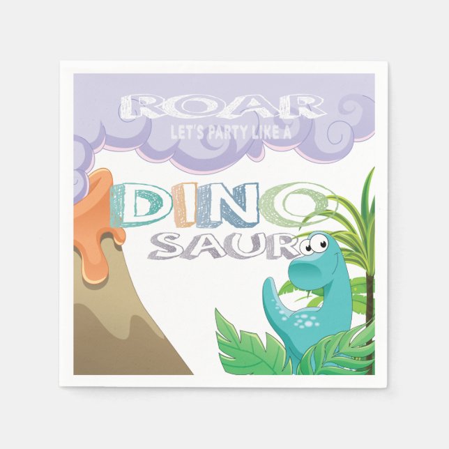Dinosaur Birthday Party design Napkins (Front)