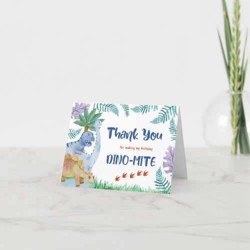 Dinosaur Birthday Party Dino_Mite Thank You Card