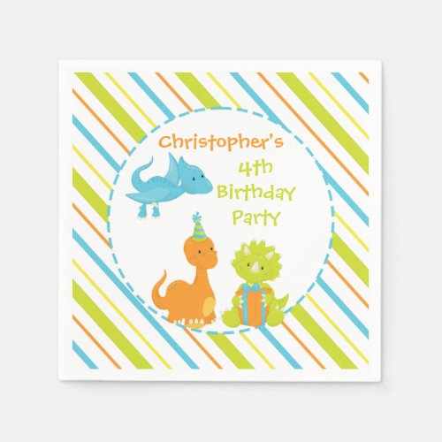 Dinosaur Birthday Party Dino Personalized Napkin