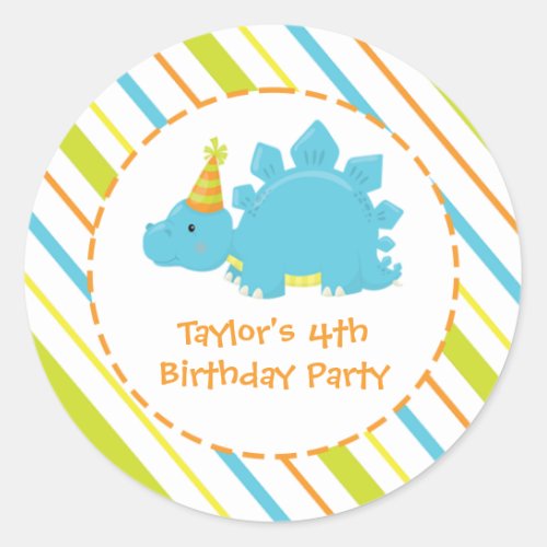 Dinosaur Birthday Party Dino Personalized Sticker