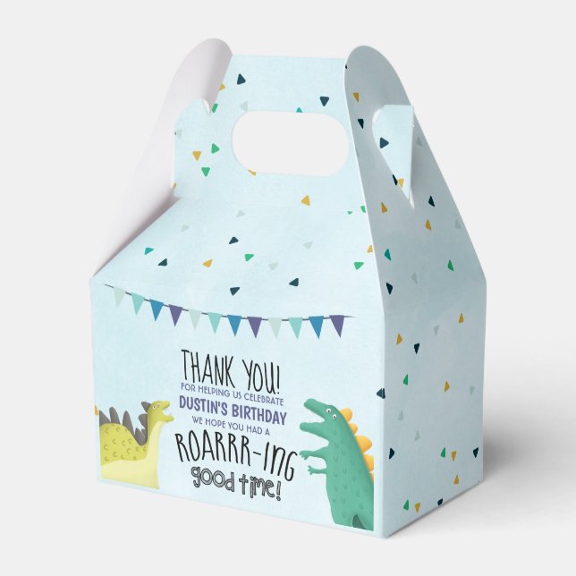 Dinosaur Birthday Party Favor Box (Front Side)