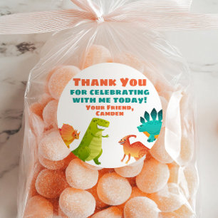 Dinosaur Birthday Party Favor Gift Sticker