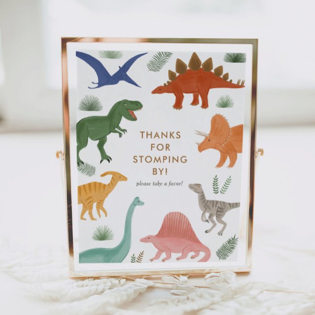 Dinosaur Birthday Party Favors Sign (Creator Uploaded)