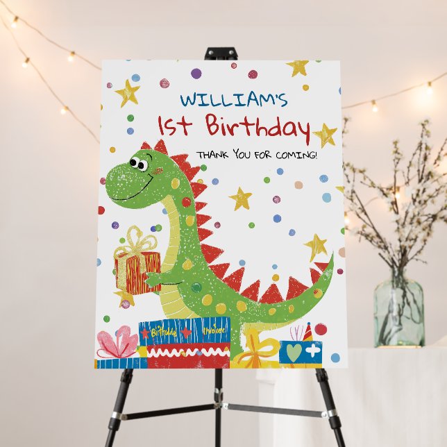 Dinosaur Birthday Party Foam Board (In Situ (Stand))