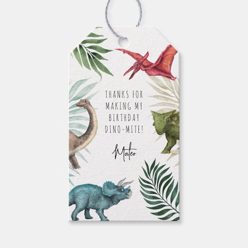 Dinosaur Birthday Party Gift Tag