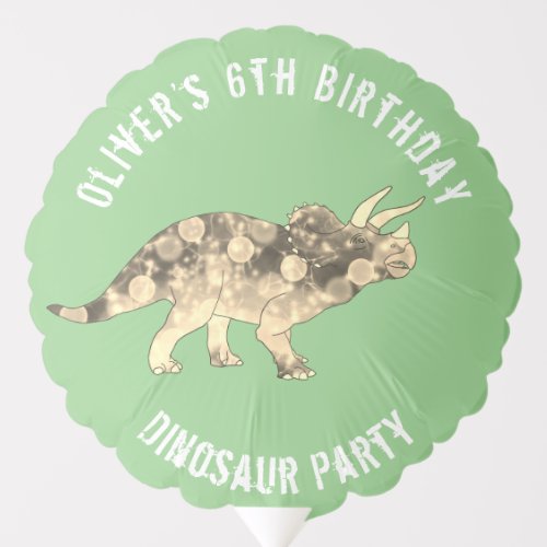 Dinosaur Birthday Party Green Balloon