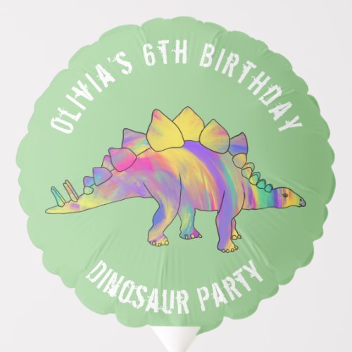 Dinosaur Birthday Party Green Balloon