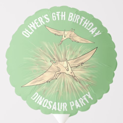 Dinosaur Birthday Party Green Balloon