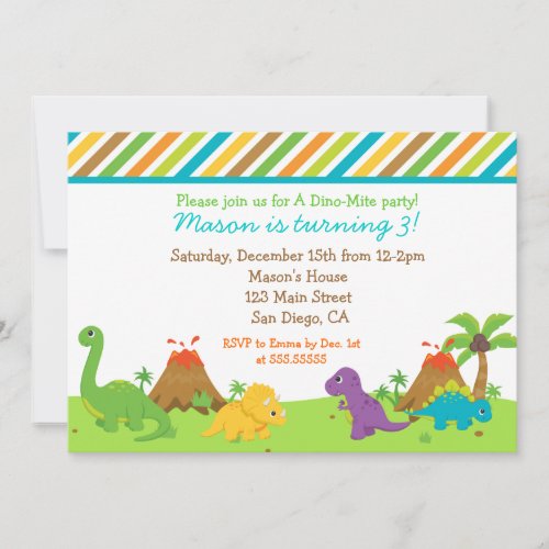 Dinosaur Birthday Party Invitaions Invitation