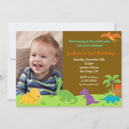Dinosaur Birthday Party Invitaions Custom Invitations
