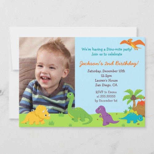 Dinosaur Birthday Party Invitaions Cards