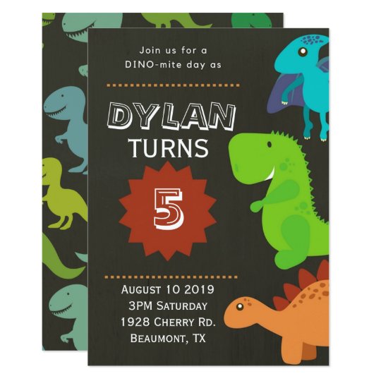 dinosaur birthday party invitation zazzle com