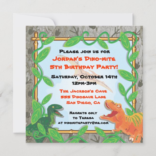 Dinosaur Birthday Party Invitation (Front)