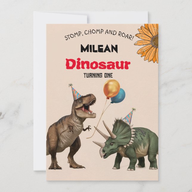 Dinosaur Birthday Party Invitation (Front)