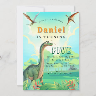 Dinosaur Birthday Party Invitation