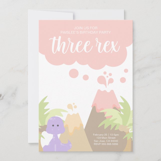 Dinosaur Birthday Party Invitation (Front)