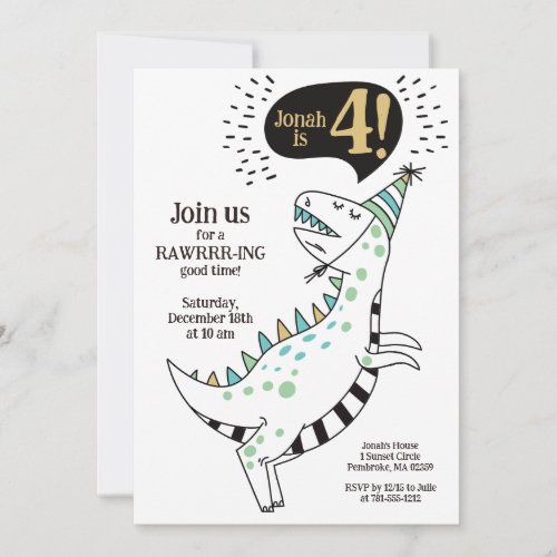 Dinosaur Birthday Party Invitation