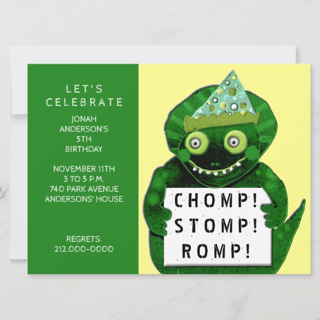 Dinosaur Birthday Party Invitation (Front)