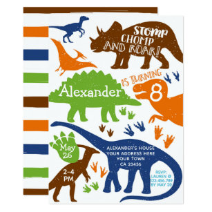 dinosaur party invitations zazzle