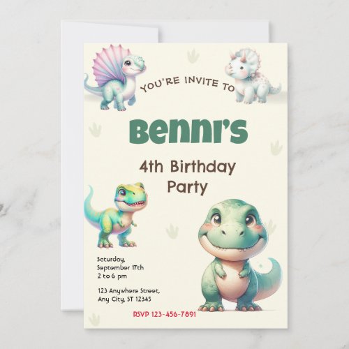 Dinosaur Birthday Party Invitation