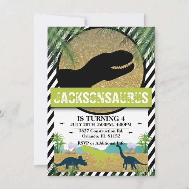 Dinosaur Birthday Party Invitation (Front)