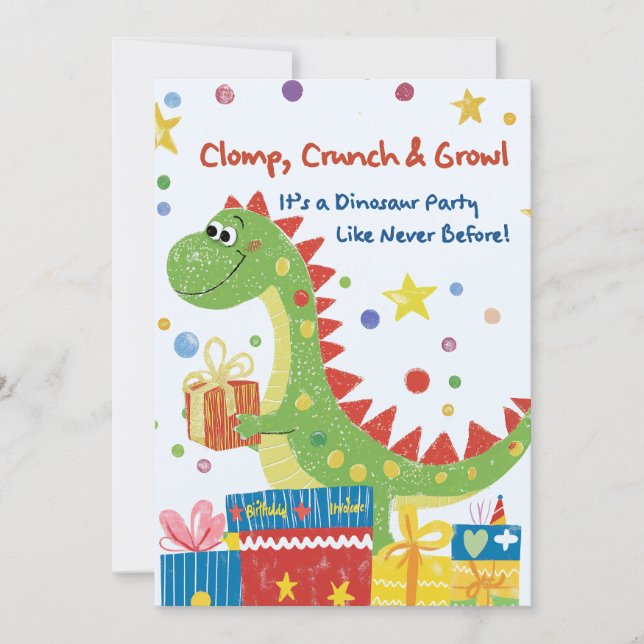 Dinosaur Birthday Party Invitation (Front)