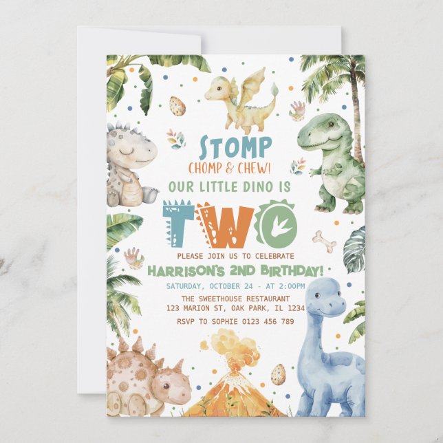Dinosaur Birthday Party Invitation (Front)