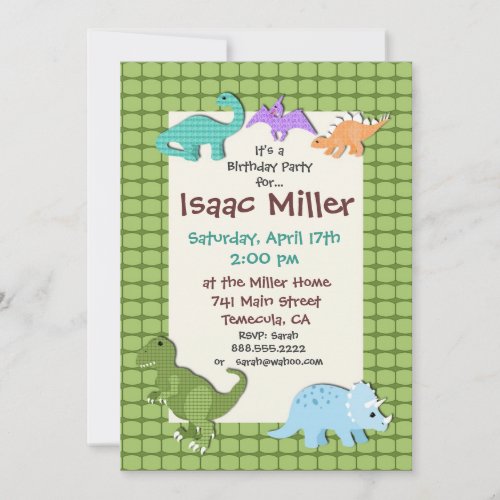 dinosaur birthday party invitation dino invite