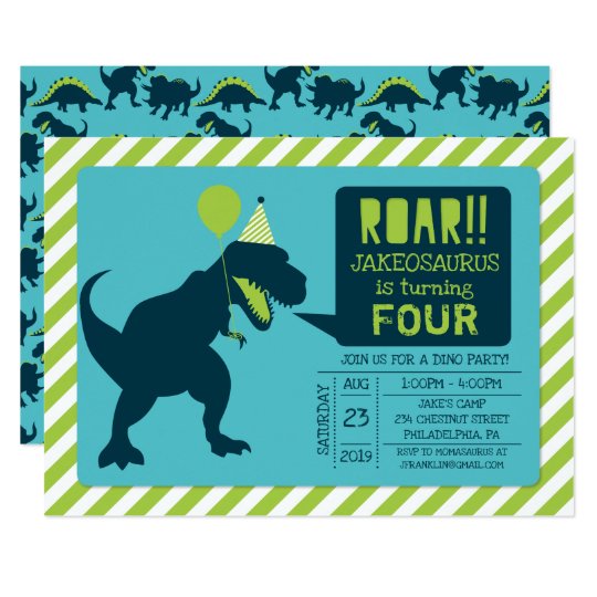 Dinosaur Birthday Party Invitations Zazzle Com