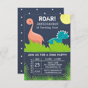 Dinosaur Birthday Party Invitations
