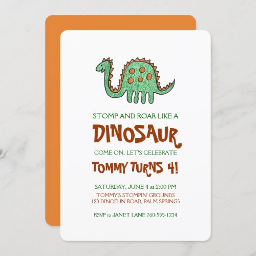 Dinosaur Birthday Party Invitations