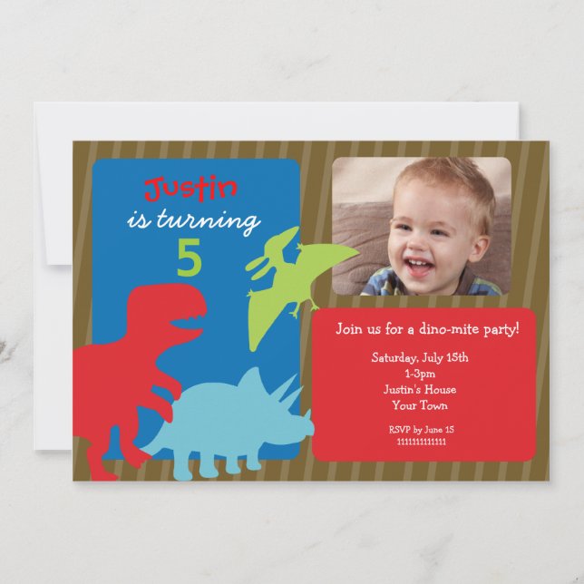 Dinosaur Birthday Party Invitations (Front)