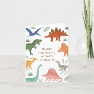 Dinosaur Birthday Party Letterpress Thank You Card