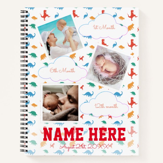 Dinosaur birthday party Milestone Guest Book (Front)