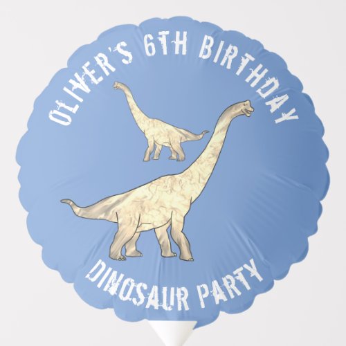 Dinosaur Birthday Party Name Blue Balloon