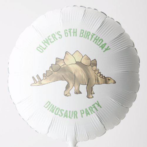 Dinosaur Birthday Party Name Green Balloon