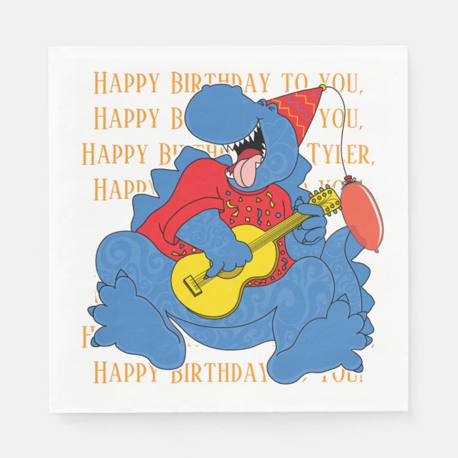 Dinosaur Birthday Party Napkins (Front)