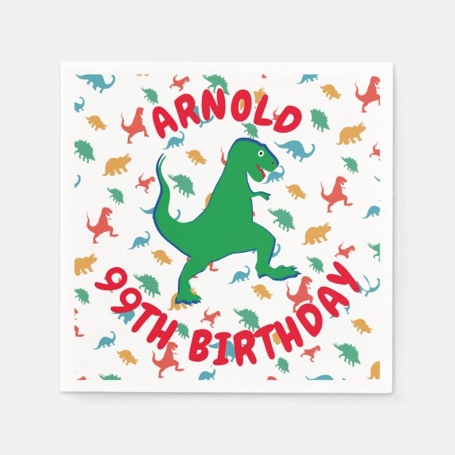 Dinosaur Birthday party Napkins (Front)