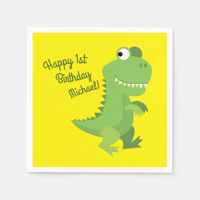 Dinosaur Birthday Party Napkins (Front)