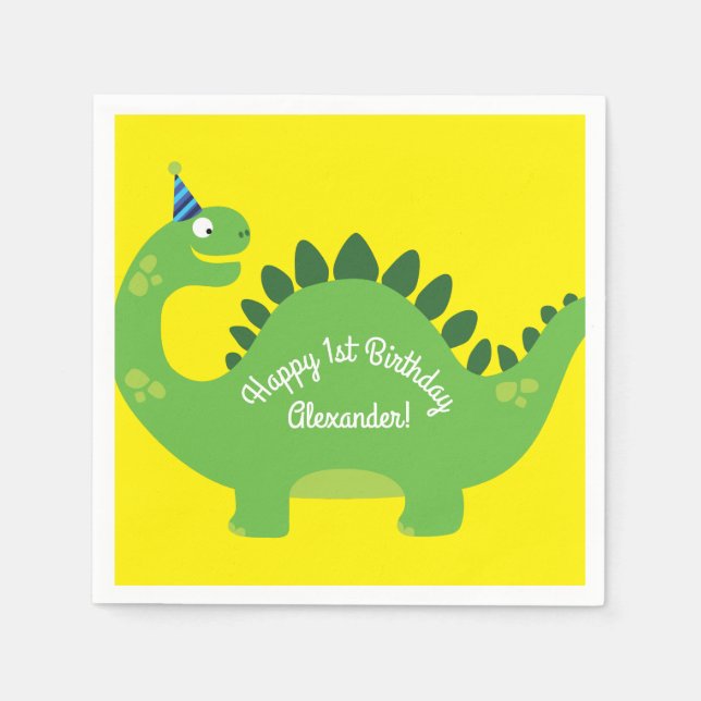 Dinosaur Birthday PArty Napkins (Front)