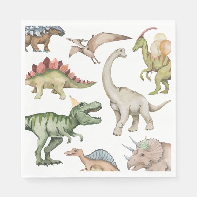 Dinosaur Birthday Party Napkins (Front)