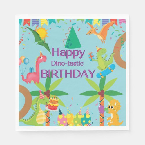 Dinosaur Birthday Party Paper Napkin